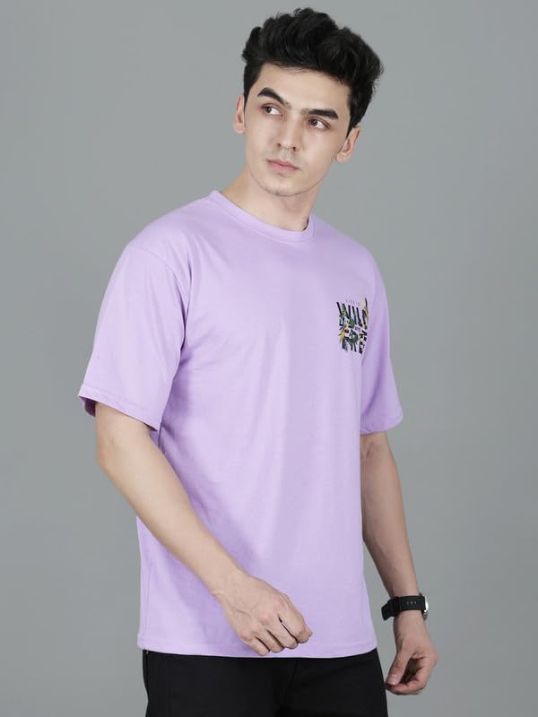 Image of London Hills Men's Cotton Oversized Fit Casual Printed Round Neck, Oversized Longline Drop Shoulder Boho Style T-Shirt