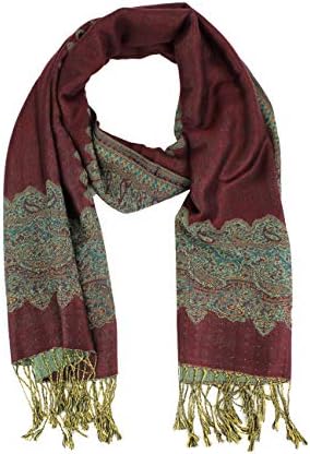 PASKMLNA Women's Reversible Pashmina Shawl Scarf Wrap Stole For All Seasons