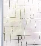 Homein Fensterfolie Blickdicht Sichtschutzfolie Statisch Haftend - Selbsthaftend Milchglasfolie Fenster Folie für Bad Duschkabine Anti-UV - Sichtschutz Fensterfolie Motiv Kreuz - 44.5 * 300 cm