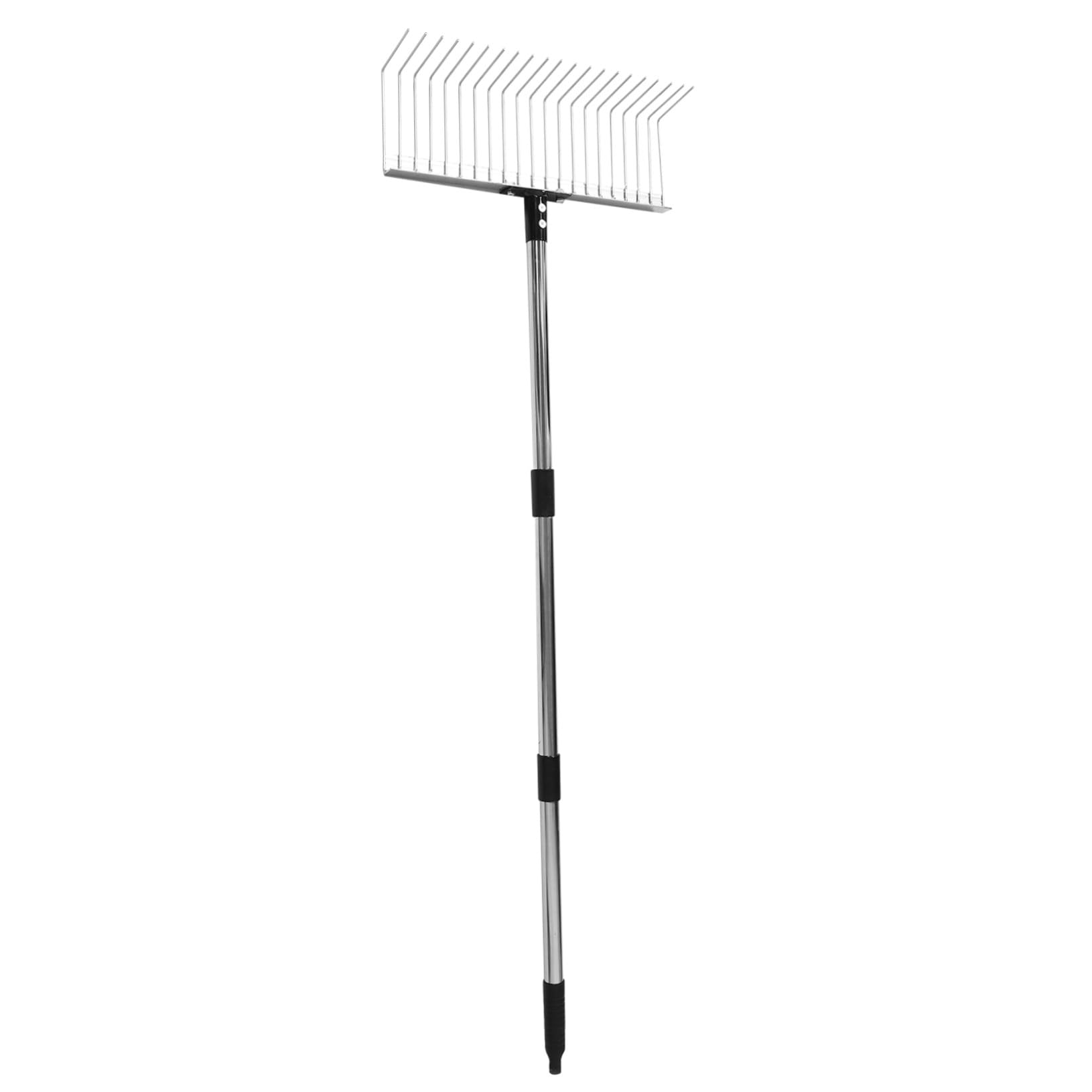 GANAZONO Garden Rake Dientes Desmontable con Mango de Acero Inoxidable Herramienta para Jardinería Recoger Nivelar Suelo y Labranza Rastrillo de Césped Resistente para Jardines Pequeños y