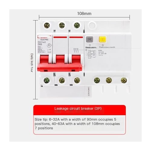Disjoncteur DZ47sLE-3P interrupteur 380V triphasé C10A - 2
