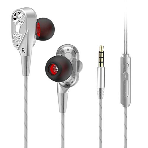 Solocil Ecouteurs Hi-FI Intra-auriculaire-Kit piéton stéréo Anti-Bruit Compatible avec iPhone, Android Smartphones,iPad,MP3 Lecteurs,Ordinateur Portable Etc.(Blanc)