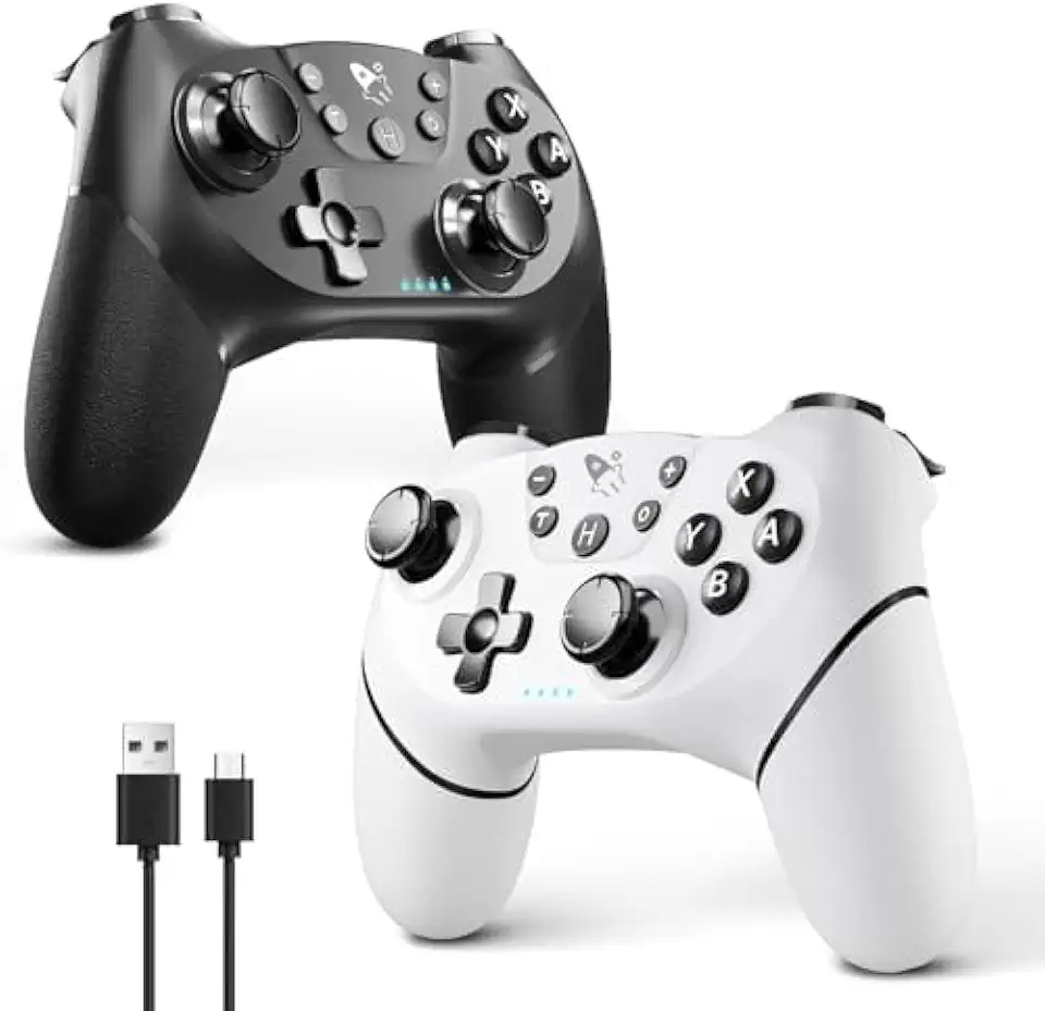 Wireless Controller for Nintendo Switch/Lite/OLED, 2 pack for Nintendo Switch Controllers, Dual Vibration/Turbo/Ergonomic for Switch Pro Controller!