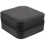 WRITWAA Joyero Portátil de Viaje Ligero Compartimentos para Anillos y Pendientes, Estuche Organizador para Hombres en Viajes de Negocios