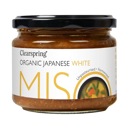 Clearspring Barattolo di miso biologico giapponese bianco non pastorizzato, 270 g