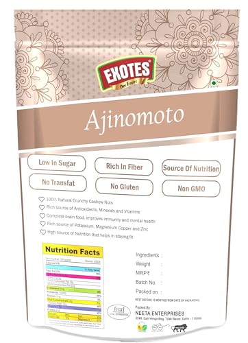 Image of Exotes Ajinomoto 250 Grams - Flavour Booster and Taste Enhancer Chinese Salt for Homemade Chinese & Street-Style Dishes | Add to Chowmein, Manchurian, Fried Rice, Soups & More Indo-Chinese Dishes | Just A Pinch of Ajinomoto Adds Big Flavour | Umami Seasoning