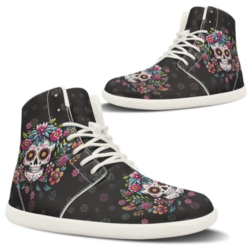 Fire Car Print Hiking Shoes Womens Outdoor Athletic Sports Shoes Walking Shoes Trail Running Shoes White Sole