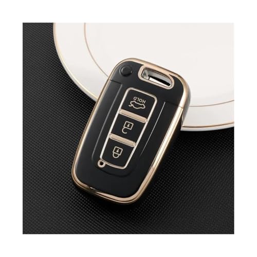 Coque de clé antichoc Hyundai IX35 Sonata 8 et Kia étui TPU souple noir