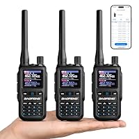 BAOFENG GT-5R Mini 5W Dualband-Handfunkgerät, kabellose App-Programmierung, 999 Kanäle, Dual-PTT, USB-C-Aufladung, Airband-/FM-Empfänger, tragbares Taschen-Walkie-Talkie (3 Packungen, Grau) – Ansicht 1