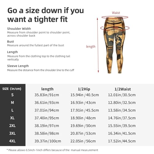 Leggings con estampado de globo terráqueo antiguo TTYDOKLA pantalones de alta elasticidad 5