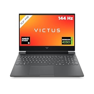 HP VICTUS Gaming Laptop, 15,6″ FHD Display 144Hz, AMD Ryzen 5 8640H, 16 GB DDR5 RAM, 512 GB SSD, NVIDIA GeForce RTX 4050 (6GB), QWERTZ, Windows 11, Schwarz