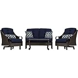 Hanover Ventura Outdoor 4-Piece Outdoor Patio Furniture Set with Loveseat, 2...