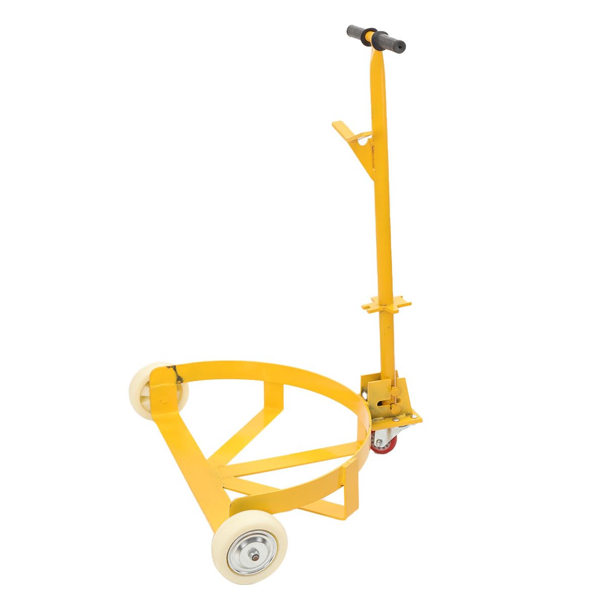 Carrello per Trasporto Fusti con Ruote a Rullo, Carrello per Tamburo, Design Basso, Capacità di Carico 500kg, per Utilizzo Industriale e Magazzino, Compatibile con Fusti fino a 60cm di Diametro