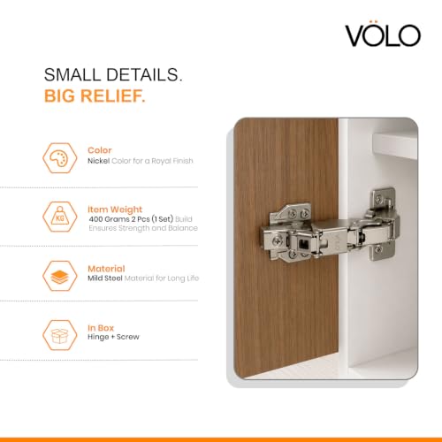 Image of Volo 165-Degree Full Overlay Kitchen Corner Unit Concealed Hinge - Maximize Storage Space | Easy Access | Sleek Design - Ideal for Modern Kitchens, Full Overlay (Corner Unit Hinge) (3D Soft Close)