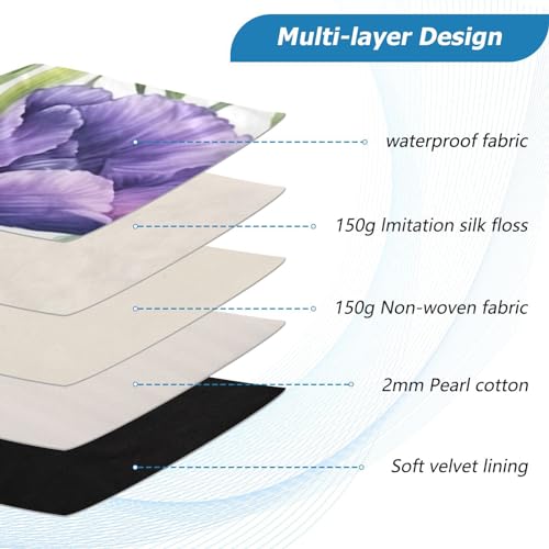 Funda para portátil 13-14 pulgadas color morado con tulipanes miniatura 4