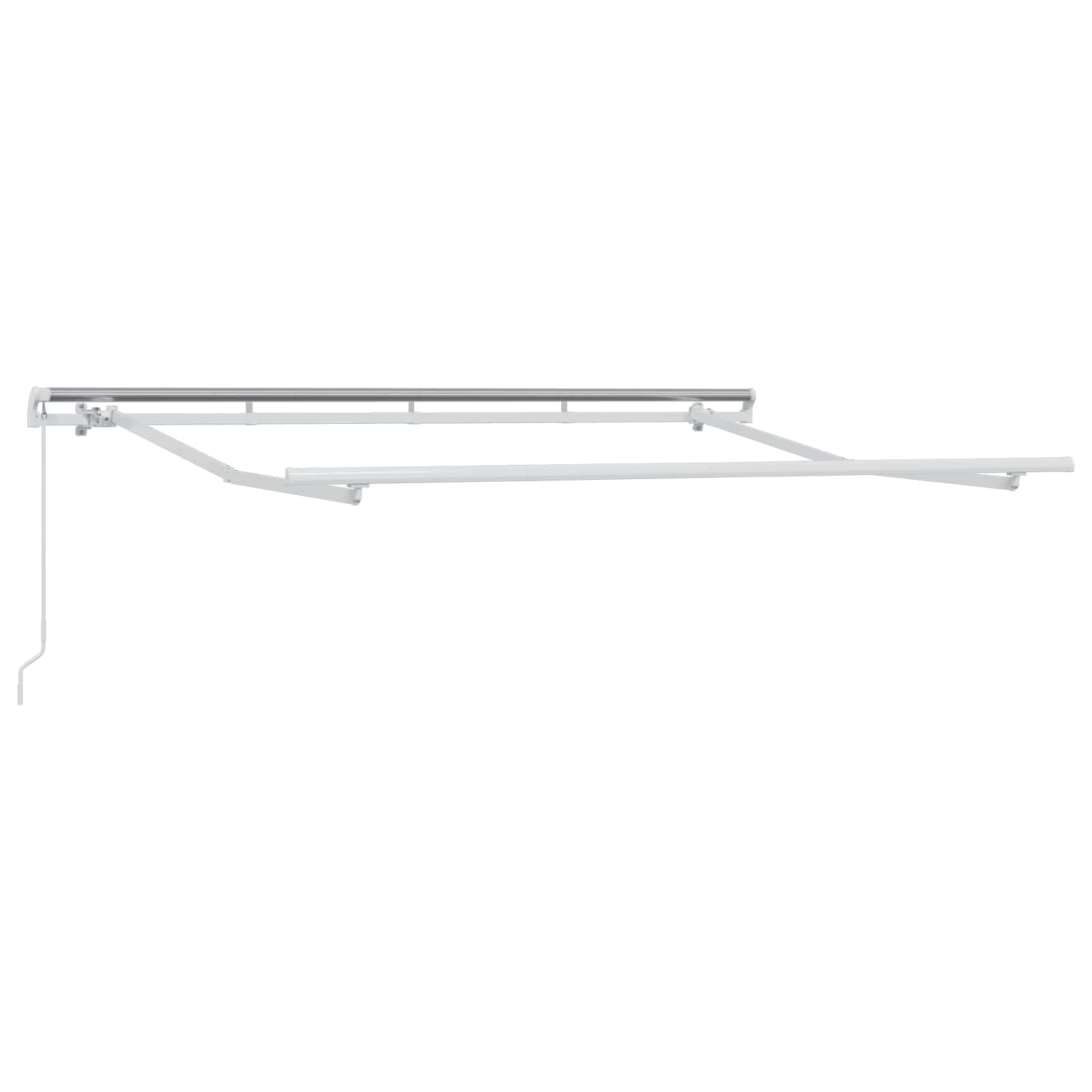 Toldo retráctil gris topo, 400 x 350 cm, poliéster | Manivela manual, tela resistente a la intemperie, marco de aluminio con recubrimiento en polvo, montaje en pared
