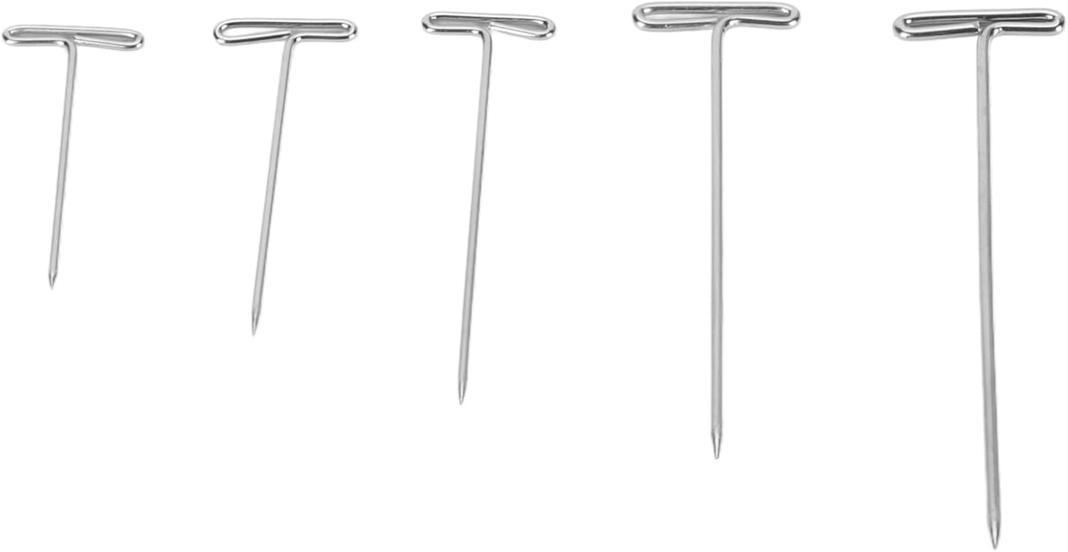 Steel Assorted Long Straight T Pins Clear Box Wig Making Crafts Sewing 450pcs T Pins