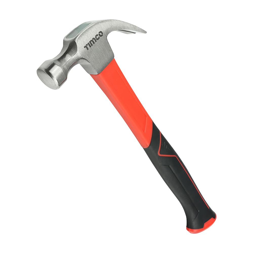TIMCO - Claw Hammer - Fibreglass Handle (Size 16oz - 1 Each), Red