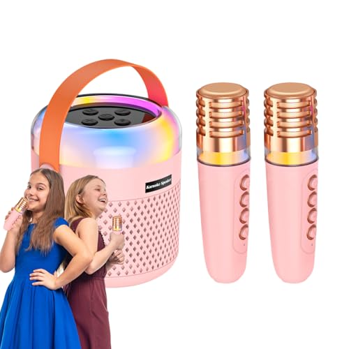 CGACCSD Karaoké Portable - Lecteur De Musique Et Boîte À Son avec Lumières LED | Machine À Karaoké Jouet avec Microphone | pour Maison Pratique du Chant Rassemblement Familial Fête d'anniversaire