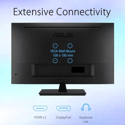 Image of ASUS 32 inch 4K UHD Monitor, VA Panel, HDR10, Adaptive-Sync, 99% sRGB, Eye Care, Built-in Speakers, DisplayPort, Dual HDMI, VESA Mountable, Flicker Free, Blue Light Filter, Tilt Adjustment, Black