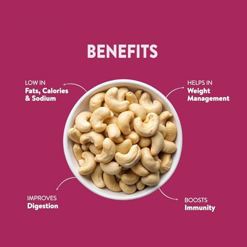 Image of NUTS BLOOM Premium Whole Cashews 1 kg | Rich in Protein, Magnesium & Phosphorus | Natural Big size Kaju | Ideal for Snacking, Cooking & Gifting