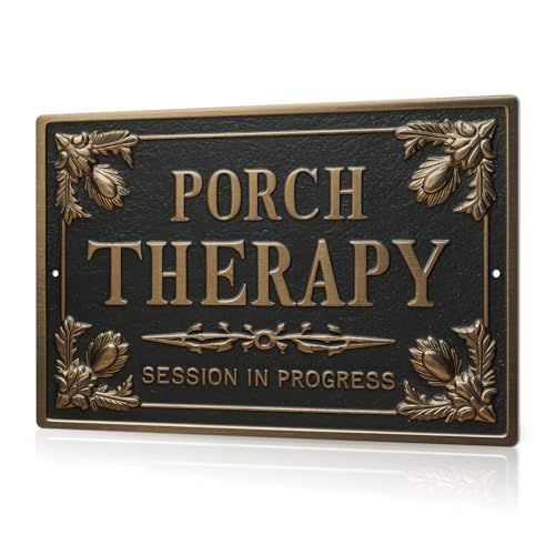 Putuo Decor Porch Therapy Tin Sign Porch Therapy Session In Progress Wall Decor For Front Back Porch Patio Decoration Deck Bar Garden Backyard Decor 8 X 12 In