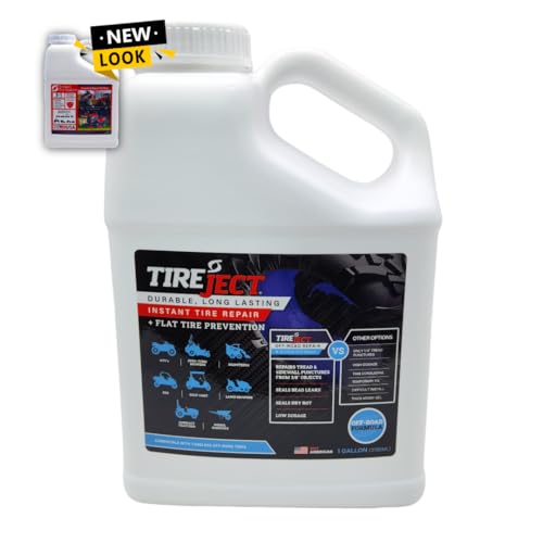 Image of TireJect 5-in-1 Off-Road Tire Sealant - Gallon Kit to Repair and Prevent Flat Tires (applicate up to 16 ATV Tires, Large Tractors, Farm Equipment & More!)