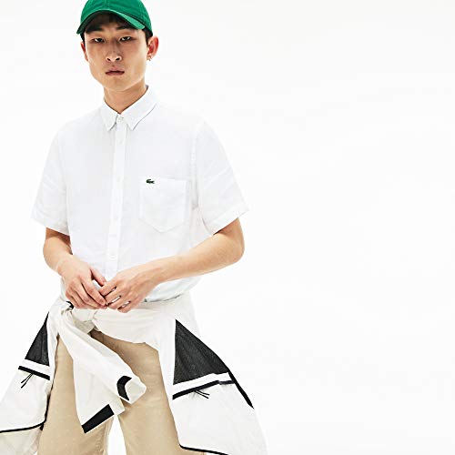 Camisa masculina Regular Fit em linho, Branco, 40