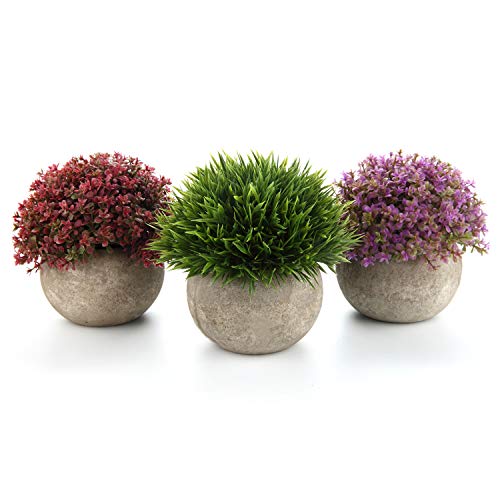 T4u Set de 3 Plantas Artificiales Decorativas de Interior,