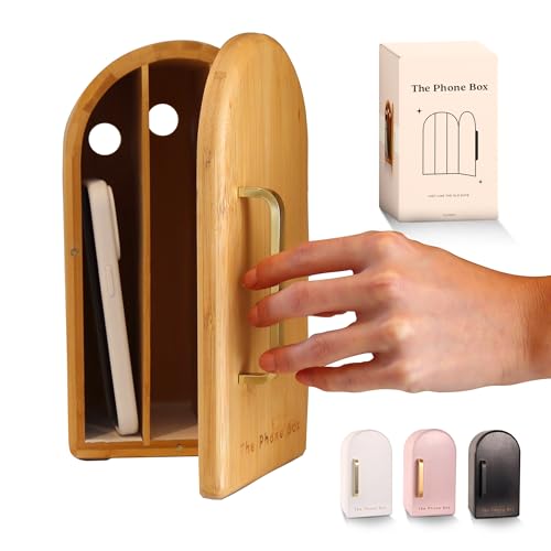 Papaya The Phone Box, Decorative Cell Phone Box for Family Time, Holds 6 Phones, Premium Bamboo Wood...
