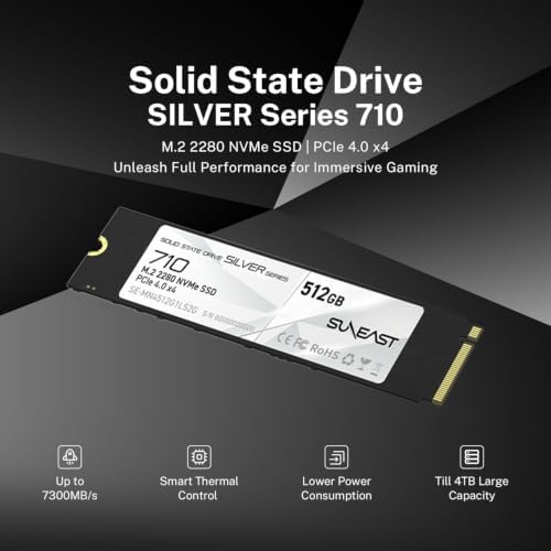 SUNEAST 512GB M.2 2280 PCIe4.0 NVMe Gen4x4 Gaming SSD - 1