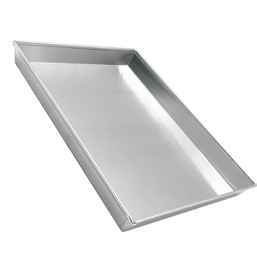 Set 2 Teglie per forno Rettangolare Pizza Lasagna Arrosti pasticceria 35x28x3 cm in Alluminio Puro 99,5% Professionale Made in Italy Alta Conducibilità Termica Ideale in Cucina Casalinga Ristorazione