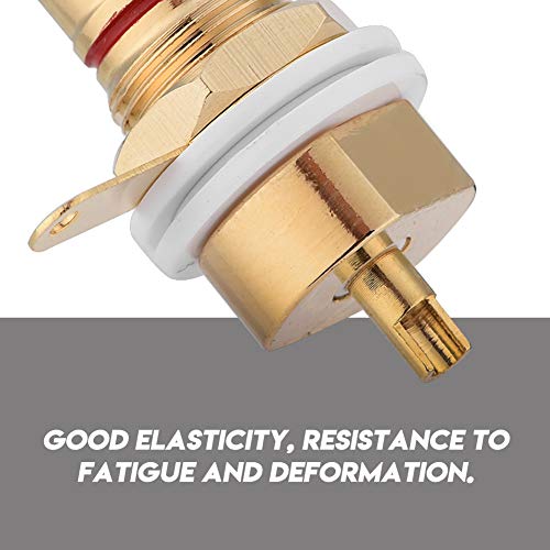 Zerone 2 Pcs Terminal de Audio RCA Dorado miniatura 3
