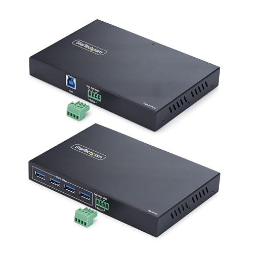 Image of StarTech 4-Port USB 3.0 Extender Over to 330ft Cat6a Cat7 Cat8 RJ45 Cable | 4x USB-A 5Gbps Hub, Extension for Remote USB Devices, C10043-USB-EXTENDER, 100m