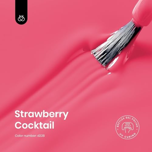 Beetles Pink Gel Polish - Strawberry Cocktail 15ML/0.51Fl Oz, Light Pink Gel Nail Polish, Soak Off UV LED Lamp Nail Art, Long-Lasting Manicure Salon DIY Home Spring Nails - Gifts for Her - 3