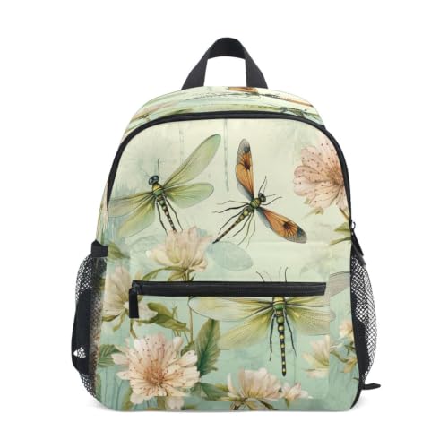 Sac à dos enfant libellules et fleurs pour école maternelle et élèves de primaire