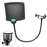Abrazadera Ajustable para Filtro de Micrófono Soporte de Pantalla Antiviento para Micrófono Accesorios Micrófono de Grabación con Malla Parabrisas con Micrófono de Doble Malla Cubierta del Micrófono