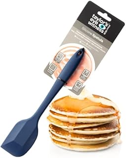 Taylors Eye Witness Large Silicone Denim Blue Flexible Spatula - Dishwasher Safe. Perfect for Non-Stick Pans and for Scraping Bowls. Odour, Stain & Heat Resistant (260°C/500°F). 5 Year Guarantee.