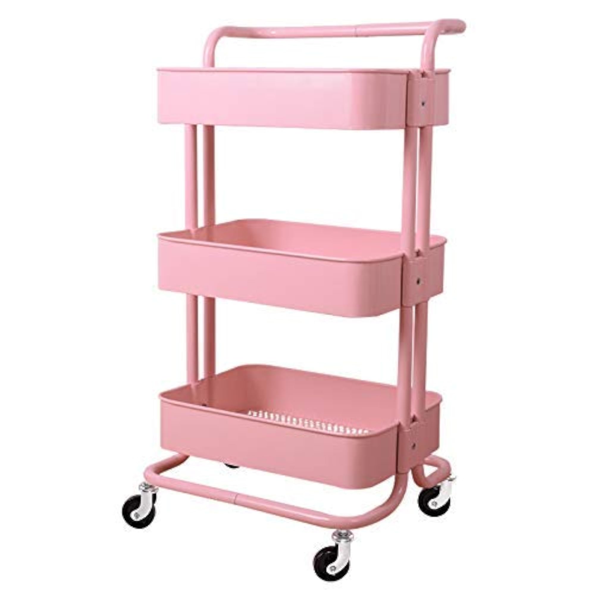 3-Tier Kitchen Storage Trolley Rack with Caster Wheels, Rolling Cart