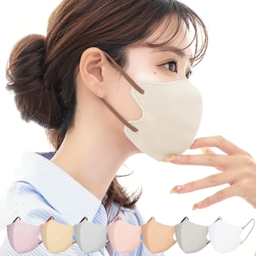 cicibella マスク バイカラーマスク 不織布 立体 バイカラー 3dマスク ふしょくふ マスク 冷感マスク 小顔 おしゃれ 立体マスク 小さめ 耳が痛くならない 肌に優しい 20枚 使い捨て カラーマスク オールドレース×紐オークル