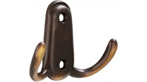 Preisvergleich Produktbild Kleiderhaken Wilhelmshafen, Landhaus, Klassisch, Zinkdruckguß - Altmessingfarbig brüniert getrommelt, LA 32 mm