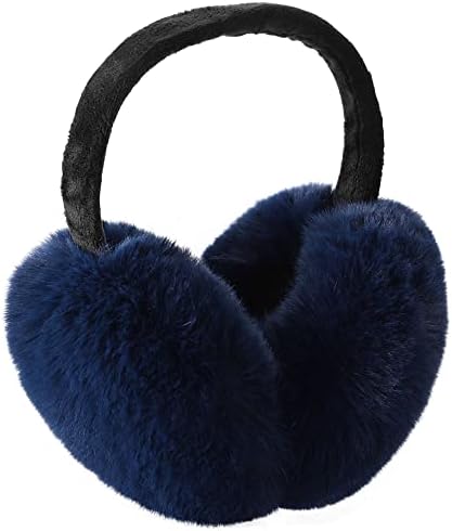 Simplicity Men Women Plush Ear Muffs Winter for Outdoor Snowboarding Earmuffs for Women Ear Muffs for Winter Men Blue Earmuffs,Solid_Navy