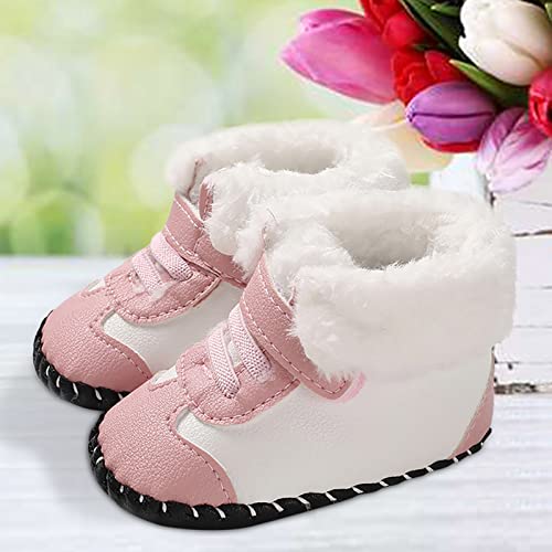 Dinosaur Booties for Boys Baby Girls and Boys Warm Shoes Soft Comfortable Infant Toddler Shoes Snow Shoes (Pink, 0-6 Months)3