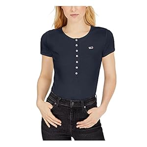 Tommy Hilfiger Women's Long Sleeve Ribbed, Sky Captain-Bodysuit, X-Large