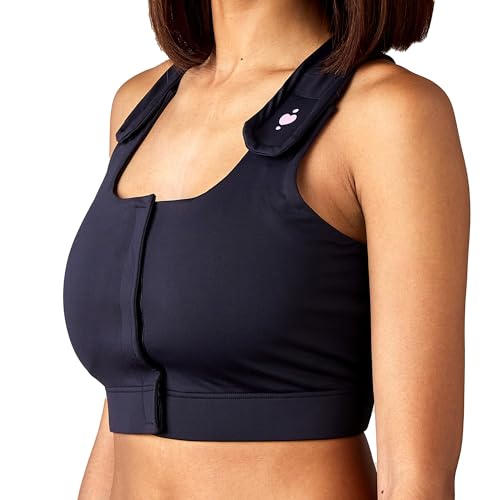heart&core Serena Bra, Easy to Wear Post-Surgery Racerback Bra - Post Augmentation, Comfortable, Quick-Drying