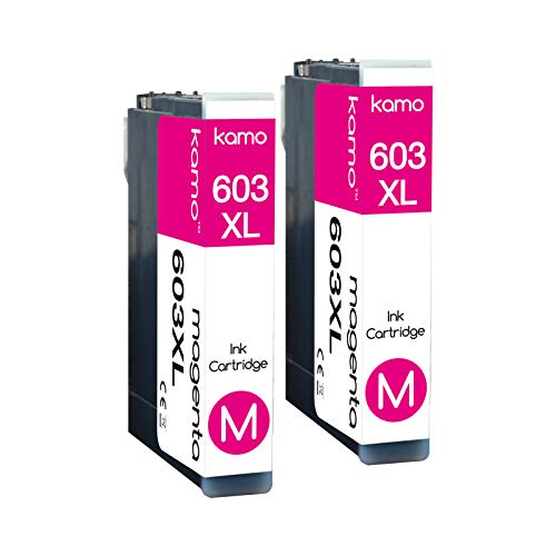 Kamo 603XL Cartuchos de Tinta Compatible con Epson 603 603XL Epson Expression Home XP-3100 XP-4100 XP-2100 XP-2105 XP-3105 XP-4105 Epson Workforce WF-2810 WF-2830 WF-2835 WF-2850 (2xMagenta)