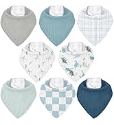 CIVARUA KIDS Muslin Baby Bibs 8 Pack, Baby Bandana Drool Bib for Drooling and Teething, Cotton So...