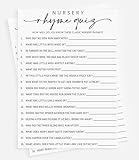 All Ewired Up 50 Baby Shower Nursery Rhyme Game (50-Cards) Fun Baby Shower Game Activity, Gender Neutral Boy or Girl, Minimalist Script