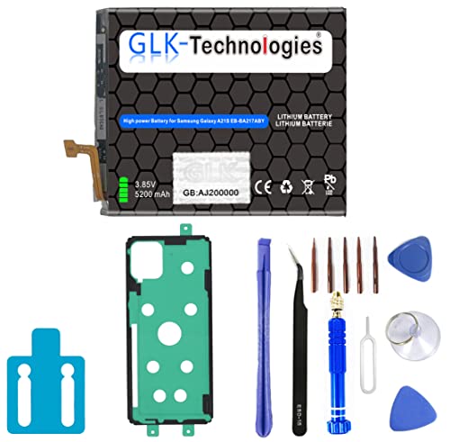 High Power Ersatzakku kompatibel mit Samsung Galaxy A21s (A217F) EB-BA217ABY GLK-Technologies Battery accu 5200mAh Akku inkl. Profi Werkzeug Set Kit NUE