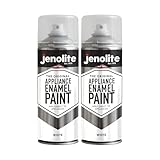 JENOLITE Appliance Enamel Paint | 2x400ml | White Spray Paint | Restore & Refresh Appliances | Ideal For Fridges, Freezers, Washing Machines, Radiators